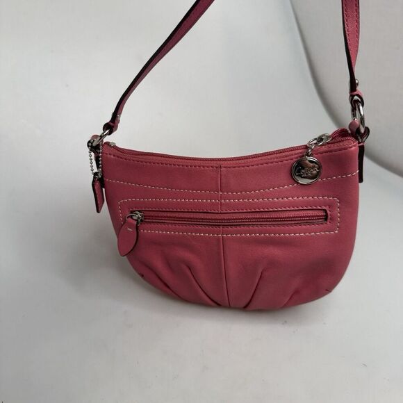 Coach Ashley Ginger Beet Leather Swing pack Silver Hardware Bag Purse - Picture 11 of 16